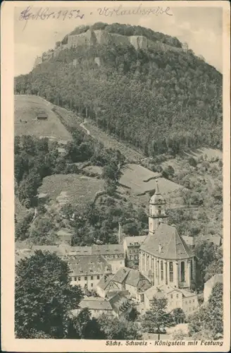 Königstein (Sächsische Schweiz) Sächs. Schweiz Königstein mit Festung 1952