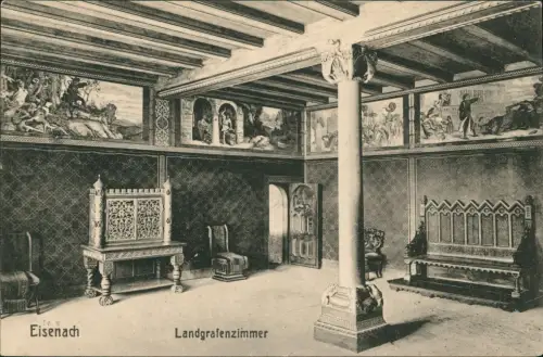 Ansichtskarte Eisenach Wartburg Landgrafenzimmer Innenansicht 1910