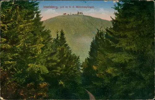 Ansichtskarte Brotterode Inselsberg, 916 m ü. d. Meeresspiegel 1910