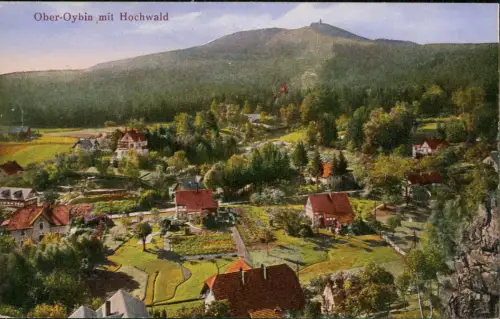 Ansichtskarte Oybin Panorama-Ansicht Ober-Oybin mit Hochwald 1910