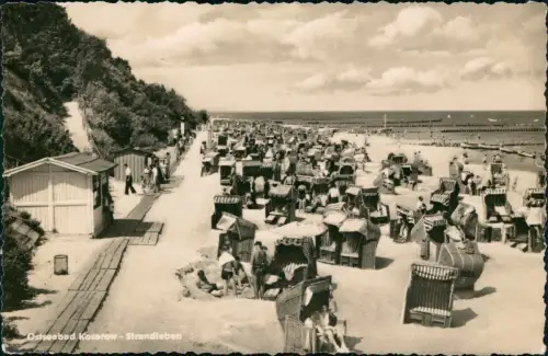 Ansichtskarte Koserow Usedom Strand Ostseebad Strandleben zur DDR-Zeit 1958