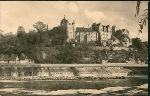 Bernburg (Saale) Das Schloß zur DDR-Zeit vom Rosenhag aus gesehen 1963