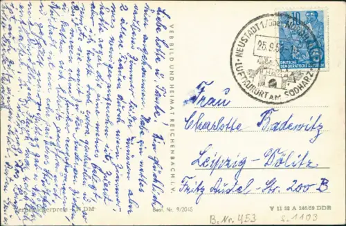 Neustadt (Harz) DDR  Löns-Denkmal, Roland, Ruine Hohnstein uvm. 1959