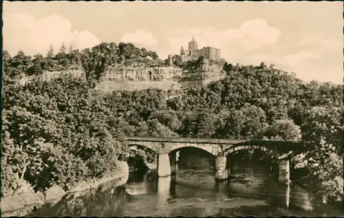 Ansichtskarte Saaleck-Bad Kösen Rudelsburg zur DDR-Zeit 1958