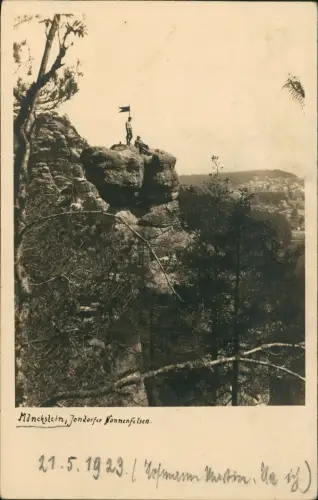 Ansichtskarte Jonsdorf Nonnenfelsen 1923