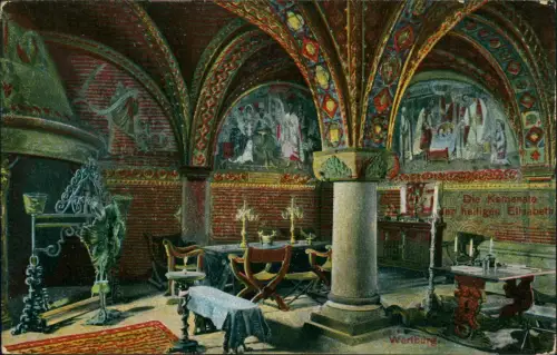 Ansichtskarte Eisenach Wartburg Innenansicht Saal 1910