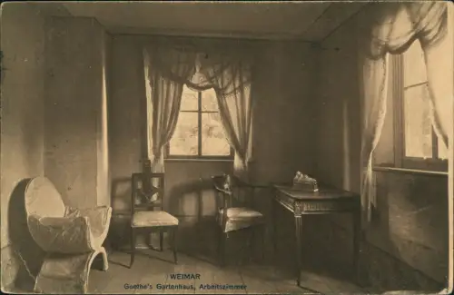 Ansichtskarte Weimar Goethe's Gartenhaus, Arbeitszimmer 1930