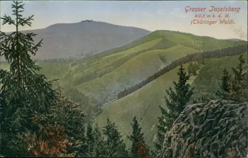 Brotterode Grosser Inselsberg Umland-Ansicht (Thüringer Wald). 1910