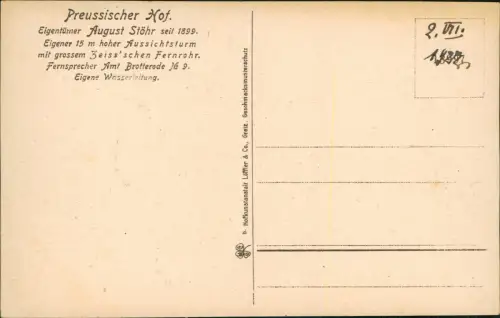 Brotterode Grosser Inselsberg Umland-Ansicht (Thüringer Wald). 1910