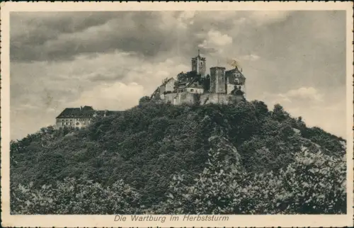 AK Eisenach Herbststurm 1931   mit Landpoststempel "Lauterbach Eisenach Land"