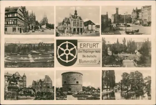 Ansichtskarte Erfurt Mehrbildkarte mit diversen Stadtteilansichten 1940