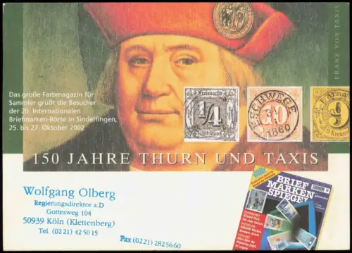 Ansichtskarte  96. Ausstellungskarte Briefmarkenspiegel Sindelfingen 2002