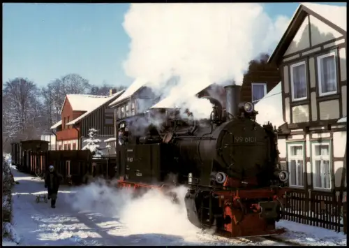 Wernigerode Dampflok 99 6101 Harzer Schmalspurbahnen Güterzug Kirchstraße 1996