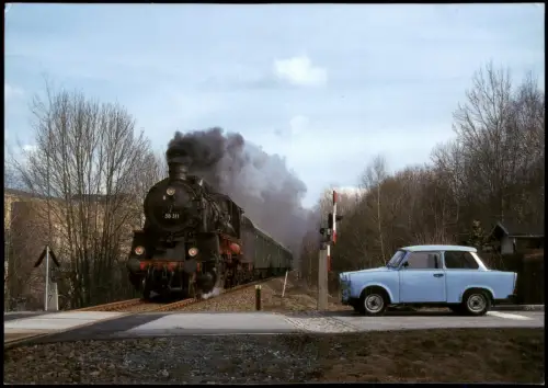 .Sachsen Sonderzug mit Dampflok 58 311 auf der Zwönitztalbahn Trabant 2009