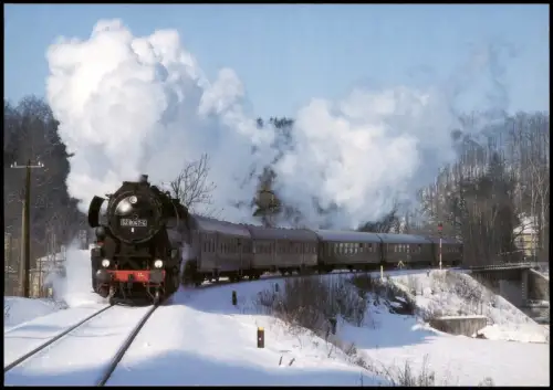 Ansichtskarte  Dampflokomotive IG Dampflok Nossen e.V. im Winter 1999