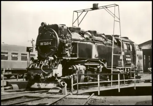Ansichtskarte  Dampflokomotive Harzquerbahn Wartung 1974