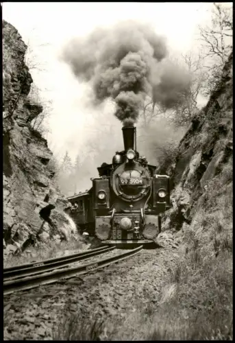 Ansichtskarte  Eisenbahn Zug Lokomotive Dampflok Harz 1977