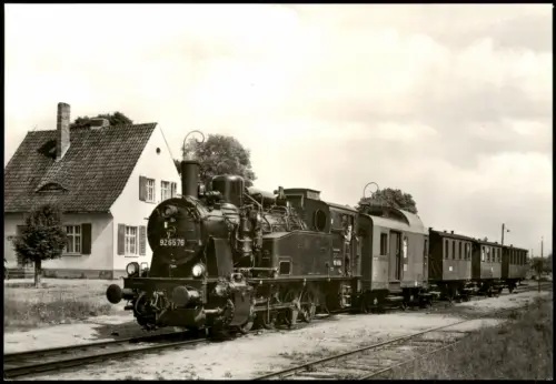 Ansichtskarte  Eisenbahn Zug Lokomotive Dampflokomotive Bahnhof 1977