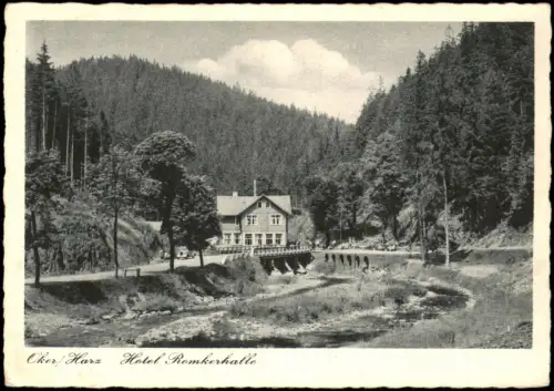Ansichtskarte Oker-Goslar Straßenpartie Hotel Romkerhalle 1940