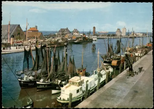 Ansichtskarte Cuxhaven Fischereihafen, Schiffe, Fisch-Kutter 1960