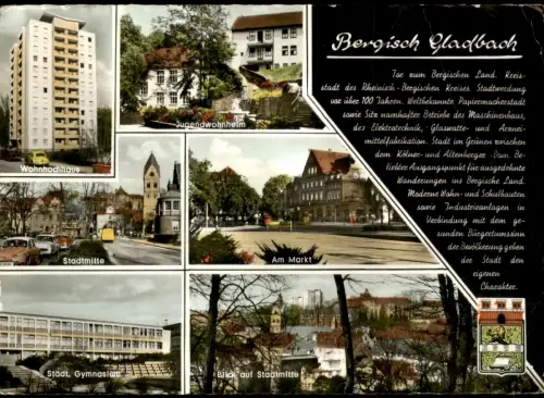Bergisch Gladbach  Wohnhochhaus Stadtmitte Jugendwohnhelm Städt. Gymnasium 1973