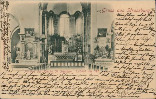 Straßburg Strasbourg Eglise Kirche St. Stephan (Innenansicht) 1902