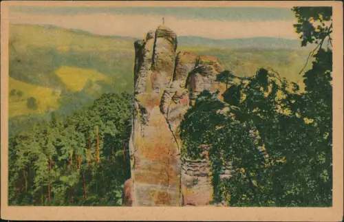 Ansichtskarte .Sachsen Sächsische Schweiz mit dem Mönch Felsen 1937