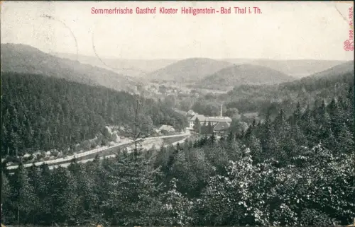 Bad Thal (Thüringen)-Ruhla Panorama-Ansicht Sommerfrische Gasthof Kloster Heiligenstein 1908/1906