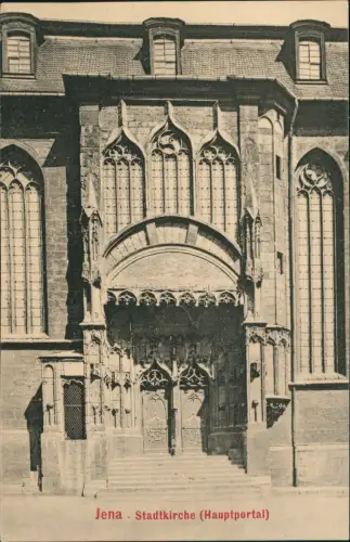 Ansichtskarte Jena Stadtkirche (Hauptportal) 1906