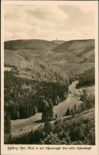 Gehlberg DDR AK Blick in den Schneetiegel und zum Schneekopf 1958