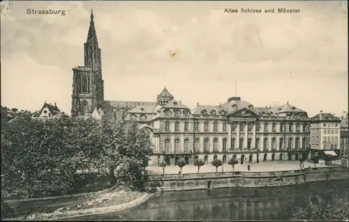 CPA Straßburg Strasbourg Altes Schloss und Münster 1910