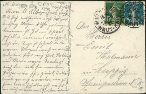 CPA Mülhausen Mulhouse Panorama-Ansicht Gesamtansicht 1921