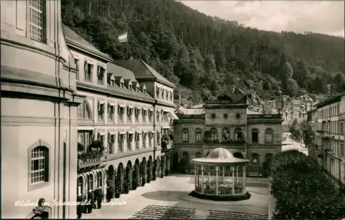Ansichtskarte Bad Wildbad Partie am Kurplatz 1950