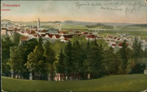 Ansichtskarte Traunstein Panorama-Ansicht 1911