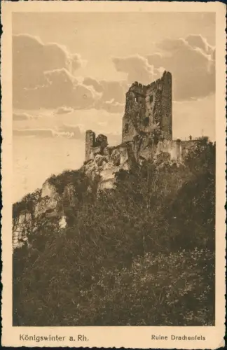 Ansichtskarte Königswinter Ruine Drachenfels 1933