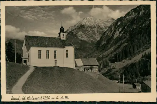 Baad (Kleinwalsertal) Umland-Ansicht mit Kirche (Sporthotel Baad) 1930