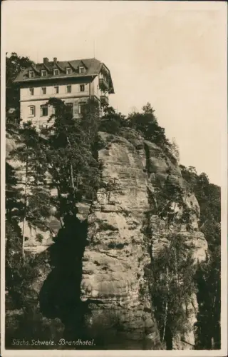 Ansichtskarte .Sachsen Sächsische Schweiz Partie am Brandhotel 1935