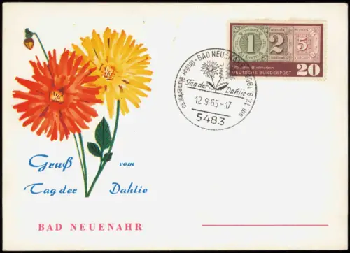 Tag der Dahlie Bad Neuenahr Botanik :: Blumen Sonderstempel 1965
