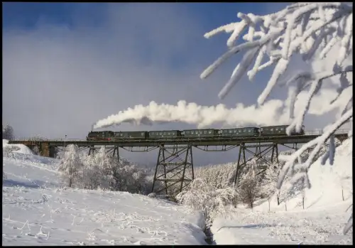 Ansichtskarte  Reisezug Schmalspurbahn Cranzahl-Kurort Oberwiesenthal 1990
