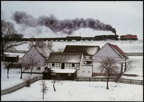 Eisenbahnstrecke Zwickau-Falkenstein Diesellok  Dampflok 50 3688 1983