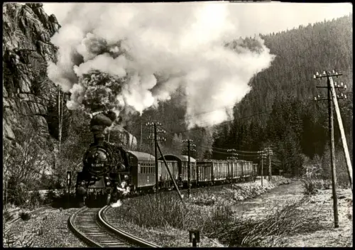 Ansichtskarte  Dampflokomotive Baureihe 58 im Einsatz 1980