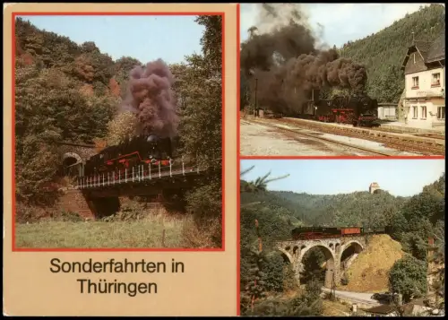 Museumslokomotive 50 849 mit Sonderzug Harz Ansichtskarte Bild Heimat DDR 1988
