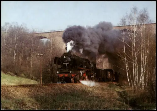 Eisenbahn Lokomotive Güterzugdampflokomotive 50   Striegistal bei Schlegel 1985