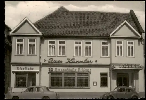 Ansichtskarte Nienburg Weser Hotel zu Kanzler - VW Käfer 1965