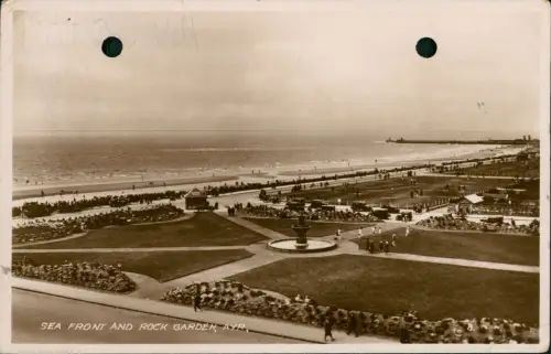 Postcard Ayr Sea Front and Rock Garden 1930
