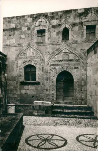 Postcard Rhodos Historisches Gebäude mit Steinmetzarbeiten, Rhodos 1930