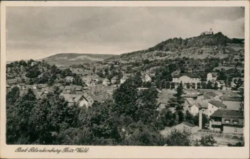 Ansichtskarte Bad Blankenburg Stadtpartie 1955  gel DDR Bahnpoststempel