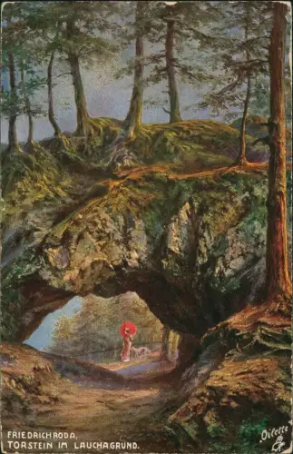 Tabarz/Thüringer Wald Lauchagrund b. Friedrichroda Künstlerkarte 1911