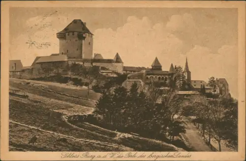 Ansichtskarte Burg an der Wupper-Solingen Partie am Schloß Burg 1925