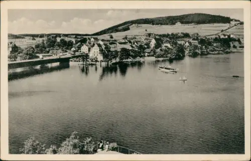 Ansichtskarte Saalburg-Ebersdorf (Saale) Panorama-Ansicht Saalburg 1950